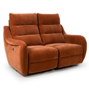 Arcata Fabric Electric Recliner 2 Seater Sofa In Cinnamon