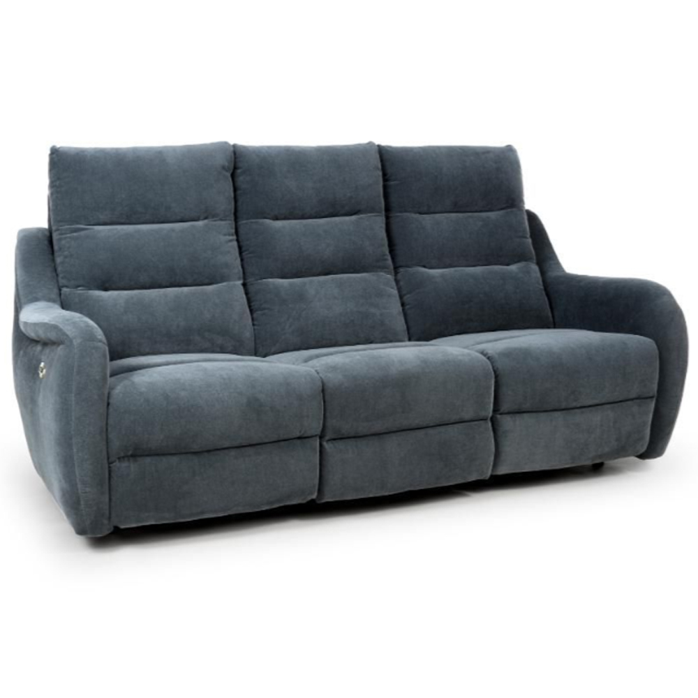 Arcata Fabric Electric Recliner 3 Seater Sofa In Dusk
