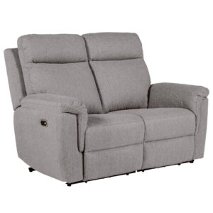 Baraboo Fabric Electric Recliner 2 Seater Sofa In Grey