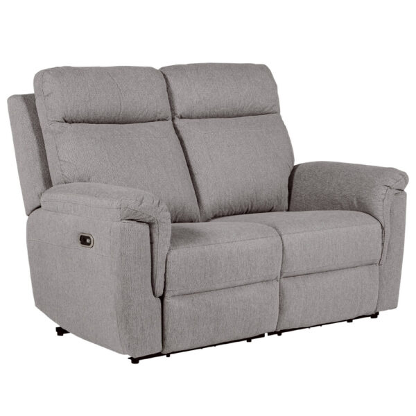 Baraboo Fabric Electric Recliner 2 Seater Sofa In Grey