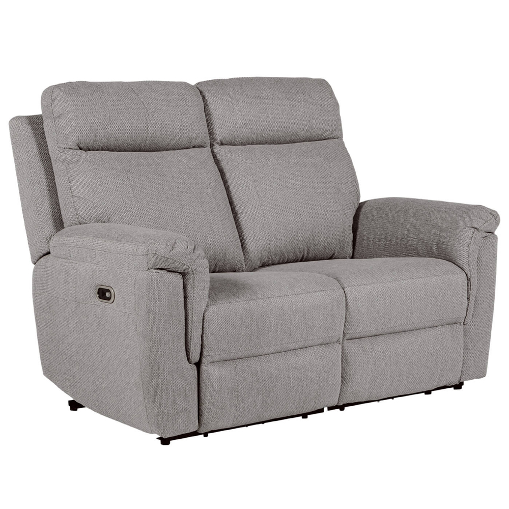 Baraboo Fabric Electric Recliner 2 Seater Sofa In Grey