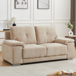 Kensington Fabric 2 Seater Sofa In Stone