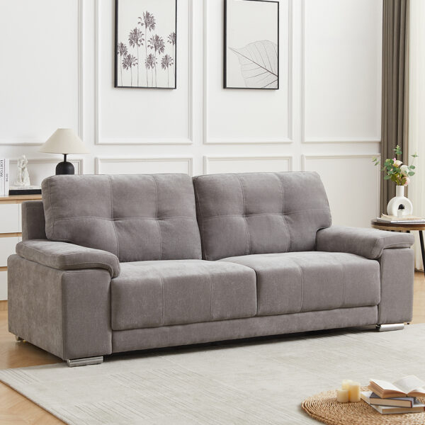 Kensington Fabric 3 Seater Sofa In Grey
