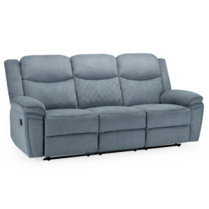 Myrtle Fabric Recliner 3 Seater Sofa In Grey