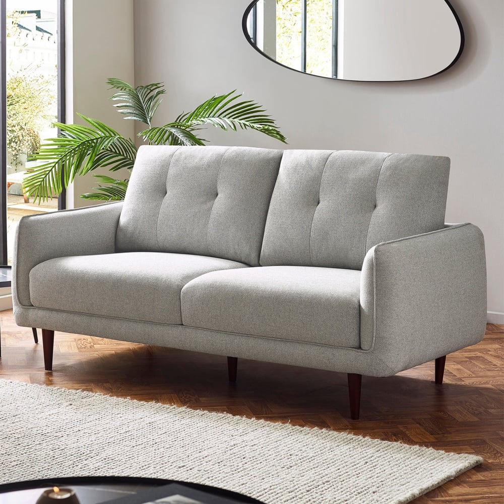 Rimouski Fabric 3 Seater Sofa - Light Grey