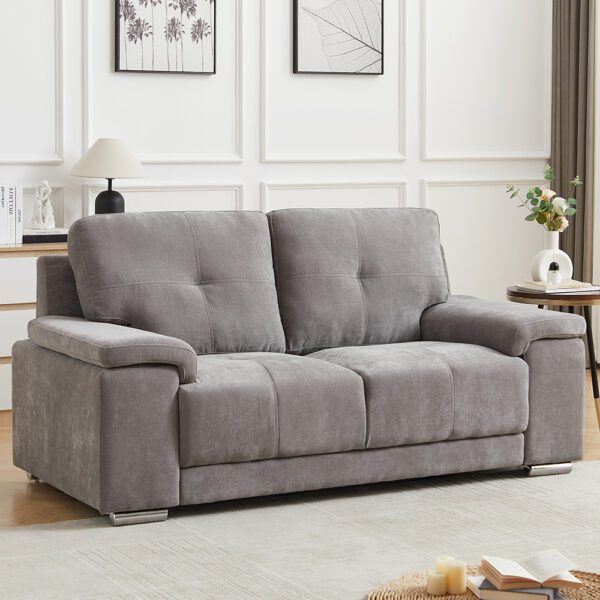 Kensington Fabric 2 Seater Sofa In Grey