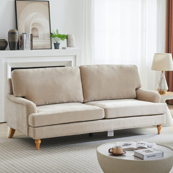 Hampshire Fabric 3 Seater Sofa In Stone