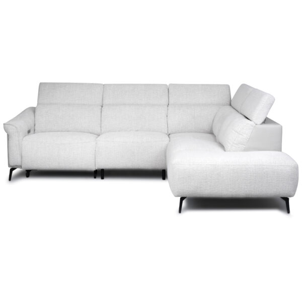 Thorndale Fabric Electric Recliner Corner Sofa Suite - Light Grey